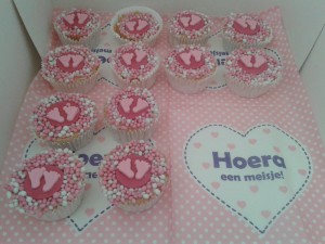 Geboortecupcakes meisje