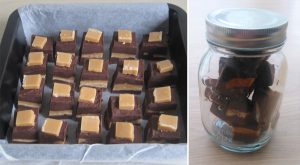 Chocolade fudge met karamel!